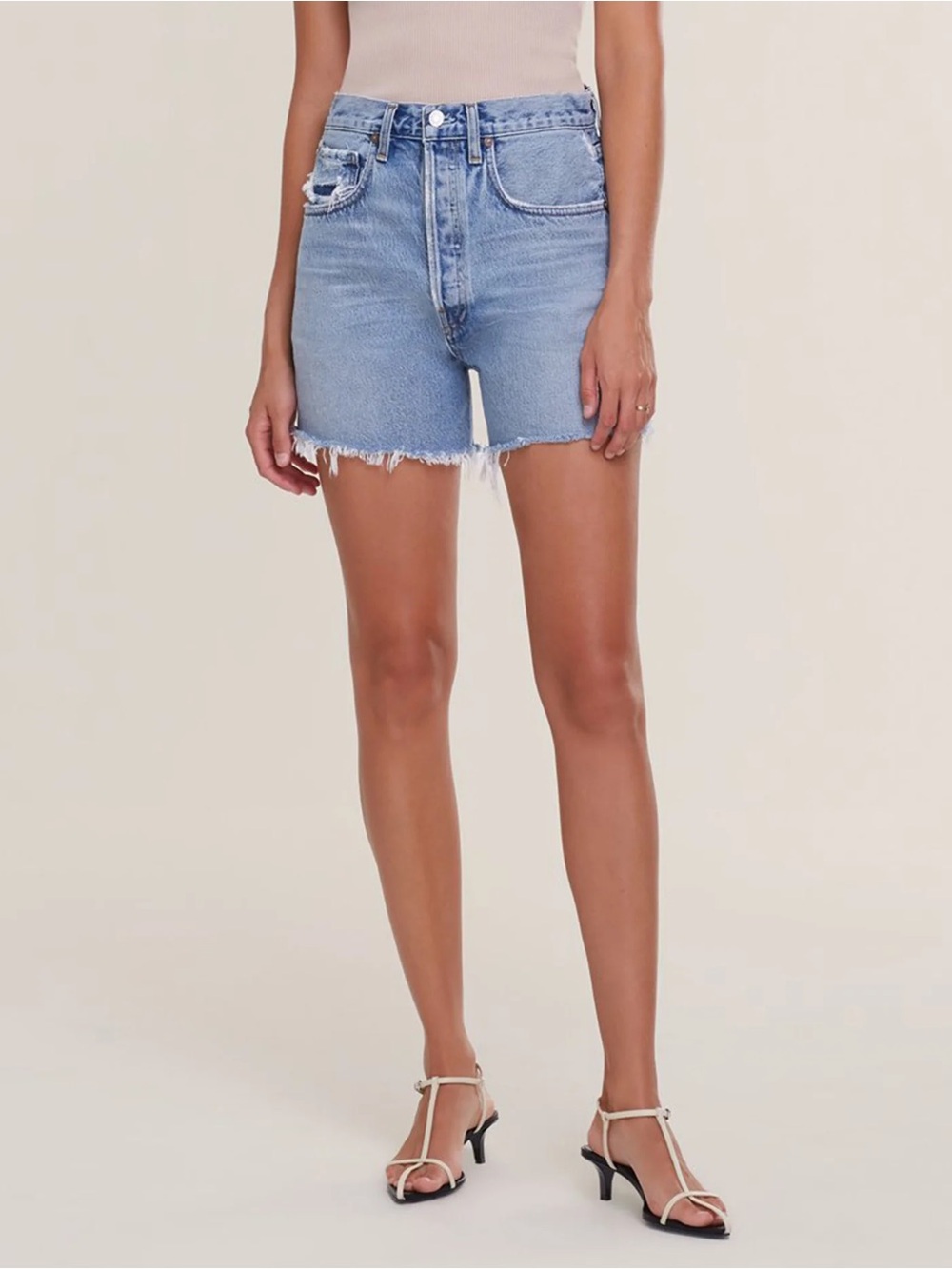 Agolde Riley High Rise Slim Short